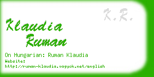 klaudia ruman business card